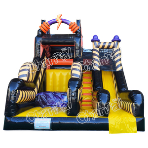 Tobogán de <span class=keywords><strong>castillo</strong></span> hinchable inflable TÓXICO con bolsa de aire Torre de salto de aterrizaje Juego de Deportes de salto inflable de salto de acantilado inflable - Product Image 1