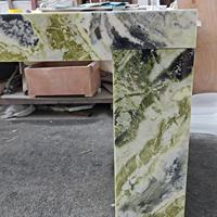 Table à manger rectangulaire en marbre vert irlandais sur mesure, fabrication directe d'usine, avec design de pieds en U, mobilier de salle à manger de luxe