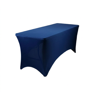 Housse de table rectangulaire extensible avec poches renforcées pour les pieds, idéale pour les entreprises de location d'événements et les fournisseurs d'équipements de banquet en gros - Product Image 1