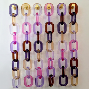 Eslabones de Cadena de Resina Coloridos, Escultura Artística de Pared, Decoración Moderna para el Hogar, Forma Irregular, Hecho a Mano, a la Moda - Product Image 1