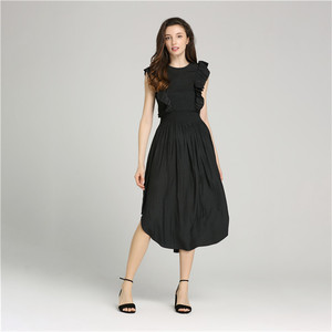 2020 Primavera Verano Popular negro mujer vestido tela de memoria cóctel vestido largo casual vestido para las mujeres - Product Image 1