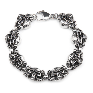 Pulsera de calavera gruesa para hombre, brazalete de Color hecho a mano, PUNK, gótico, delicado, regalo para novio - Product Image 5