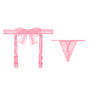 Accessoires de lingerie <span class=keywords><strong>grande</strong></span> <span class=keywords><strong>taille</strong></span> en maille pour filles avec <span class=keywords><strong>bas</strong></span> de <span class=keywords><strong>porte</strong></span>-jarretelles papillon croisé creux - Product Image 4