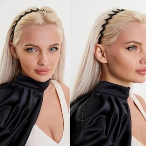 <span class=keywords><strong>Serre</strong></span>-têtes en plastique ondulés en zigzag avec <span class=keywords><strong>peigne</strong></span> à dents, accessoires pour femmes, hommes et filles, finition mate Morandi - Product Image 6