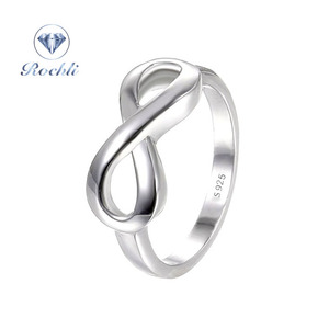 BORUO 925 <span class=keywords><strong>anello</strong></span> <span class=keywords><strong>in</strong></span> <span class=keywords><strong>argento</strong></span> Sterling lucido <span class=keywords><strong>infinito</strong></span> simbolo appannamento Comfort resistente misura <span class=keywords><strong>anello</strong></span> di nozze - Product Image 1