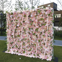 Livraison gratuite fleur rose mur plante artificielle tenture murale fleurs enrouler fleur rose mur toile de fond 8ft X 8ft