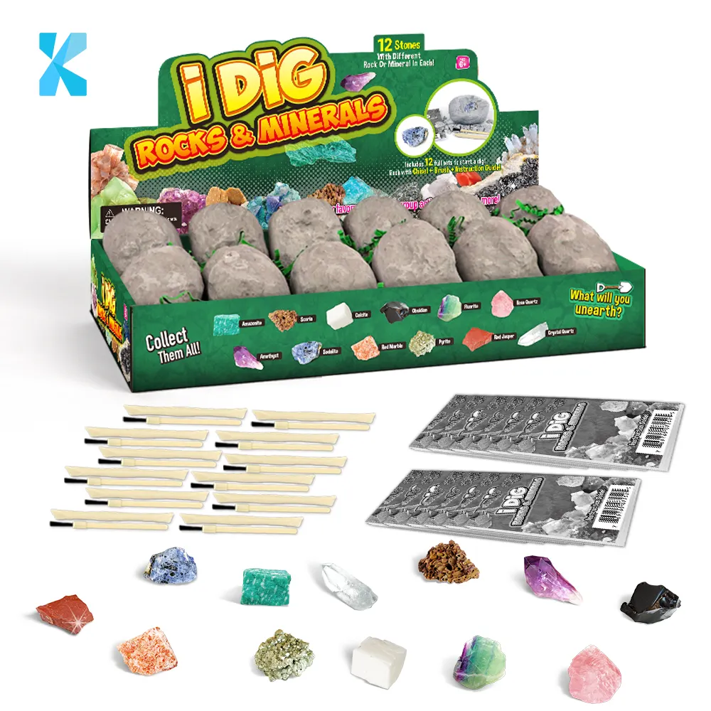 Diy Vorschule Lernen Pädagogische Stamm Wissenschaft Spielzeug Mineral Rock Edelstein Kristall Ausgrabung Dig Kit Für Kinder Kinder