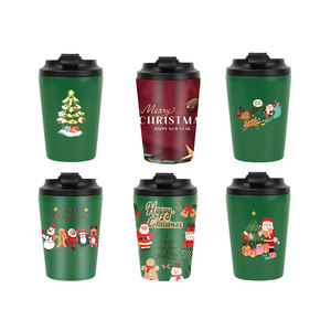 Bouteille d'eau sport isotherme à double paroi en acier inoxydable 2025 ODM/OEM avec couvercle à poignée personnalisé Joyeux Noël - Product Image 1