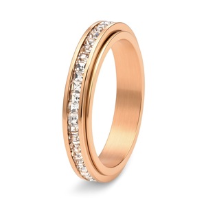 Anillo Giratorio de Acero Inoxidable con Circonitas, Anillo de Boda, Anillo de Eternidad para Mujeres y Hombres - Product Image 6