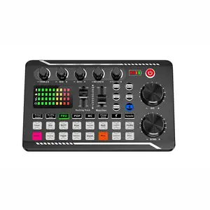 Ordinateur mobile F998 Mixeur universel pour microphone Console de mixage à effet plastique Carte son pour studio d'enregistrement