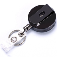 Portacredenciales Retráctil de Metal Gris de 4 cm con Soporte Vertical para Tarjeta de Identificación y Cable Retráctil para Tarjetas de Crédito