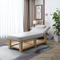 Table de massage multifonctionnelle Kisen pour salon de beauté et de physiothérapie, couleur bleu beige, avec trou pour le visage