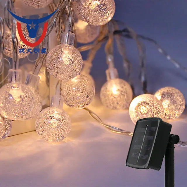 Outdoor Solar Lights Strings, Led Bubble Ball Lights 20ft 30 LED Waterproof Fairy Bubble, Crystal Ball Lights