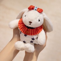 Porte-clés Lapin en Peluche Mignon de 20 cm, Breloque de Sac Lapin Doux et Rembourré avec Robe et Nœud, 3 Couleurs pour Cadeau d'Anniversaire
