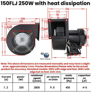 مروحة طرد مركزي صناعية صغيرة الحجم من الفولاذ الكربوني 140/150 FLJ 3/2 NYS5 لمعدات المطبخ - Product Image 2