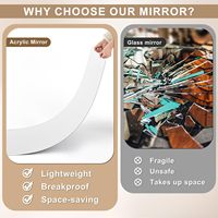 Modern Flexible Acrylic Self Adhesive Frameless Wall Mirror Rectangle Oversized Kid Safety Magnifying Mirror
