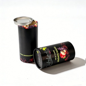 Food Grade Paper Tube Packaging Paper Tea <b>Box</b> with Metal Cap Eco-friendly Material Customize Size and Design - Product Image 2
