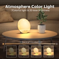 Réveil de lever de soleil intelligent alimenté par USB pour enfants adultes 7 Son de la nature Horloge de table numérique pour la maison Chambre Simulation de réveil