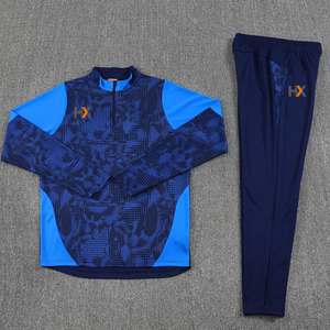 Chándal de entrenamiento atlético de calidad Marseilleas para hombre, uniforme de entrenamiento de media cremallera de fútbol de manga larga para clubes, conjunto de estilo - Product Image 2