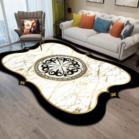 Tapis moderne nordique imprimé en 3D, salon, canapé, table basse, tapis de luxe léger, tapis familial