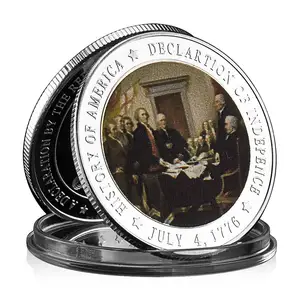 United States The Declaration Of Independence Souvenir Coin Silver Plated Collectible Gift Challenge Coin Commemorative Coin