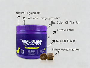Pet Supplement Anal Gland Care Soft Chew High-Protein Organic Prebiotic Digestive Enzymes Probiotics Fiber Support <b>Dog</b> Health - Product Image 2