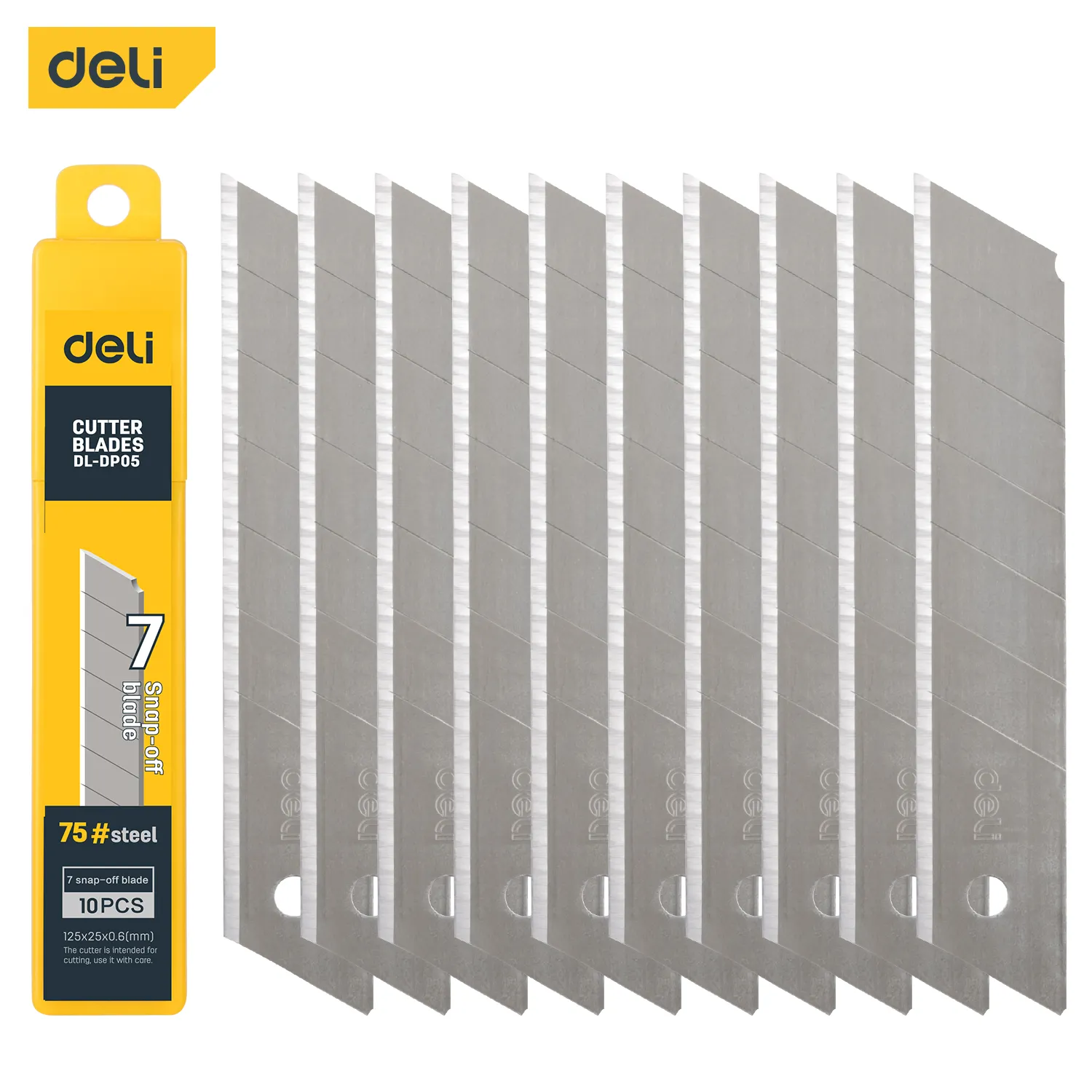 Deli EDL-DP05 25mm 7pcs Hand tools Cutter Utility knife blade 75# Carbon Steel