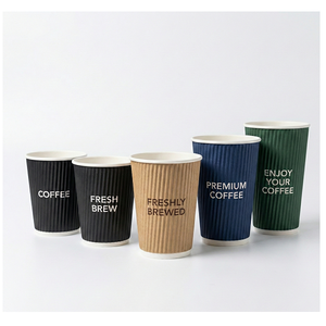 Gobelet en papier ondulé imprimé 6oz 180ml, biodégradable, recyclable, respectueux de l'environnement, fabricant de gobelets pour boissons, directement de l'usine - Product Image 3