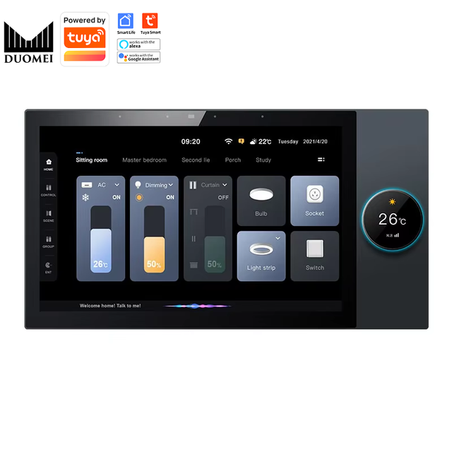 DUOMEI 10-Inch Tuya Smart Home Control System WiFi PC Glass Smart Central Control Screen Smart Switch Background Music Zigbee