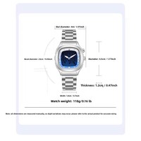 Jam Tangan Sport Pria Mewah dengan Tampilan Digital Dinamis Motif Naga, Model Kotak Sederhana, Quartz, Logo Kustom, Bisnis, Fashion, Bahan Alloy
