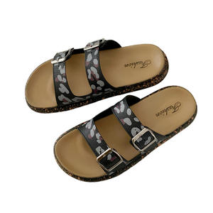 <span class=keywords><strong>Sandali</strong></span> con suola spessa da donna con motivo a stampa leopardata e ciabatte estive transfrontaliere da donna per spiaggia all'aperto - Product Image 4