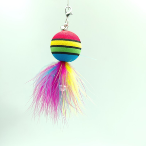 D08 Divertido Juguete para Gatos con Plumas y Campana, Diseño de Arcoíris, Ecológico, Bola de Repuesto - Product Image 4
