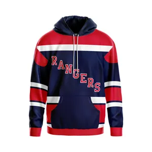 Chinese Factory Blank Jersey With Shorts Lace Hoodies Custom Logo Blanks Men's Ice Uniform Embroidery Sublima Laces Style Hoody