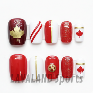 Uñas Postizas Personalizables al por Mayor 2026 para Fanáticos del Fútbol Soccer, con Colores de la Bandera de EE. UU., Canadá, México y <span class=keywords><strong>Brasil</strong></span>, Cortas y Cuadradas - Product Image 5