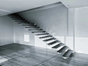 Escaliers flottants cantileverés à marches en bois renforcé, fiables et sécurisés, <span class=keywords><strong>pour</strong></span> espaces commerciaux haut de gamme et design de salles d'exposition - Product Image 5