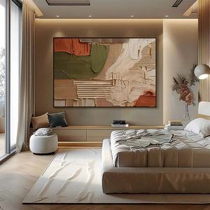 Peinture abstraite moderne texturée au couteau à palette, toile personnalisée sur mesure, grande taille pour salon, chambre, décoration murale d'hôtel - Product Image 2