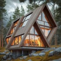 Vente directe du fabricant, nouvelle conception de maison en bois avec structure métallique galvanisée, maison triangulaire, hôtel de type homestay