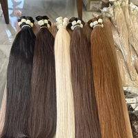 Rambut Manusia 100% Asli Tanpa Sambungan Remy Vietnam Rambut Lurus Untuk Kepang Warna Hitam Alami 613 Pirang 30 inci