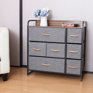Commode en tissu robuste avec poignées en bois et 7 tiroirs, <span class=keywords><strong>tour</strong></span> <span class=keywords><strong>de</strong></span> rangement pliable grande capacité, armoire pour salon - Product Image 1