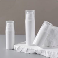 Botol Plastik Airless Putih 15ml 30ml 50ml Grosir, Kemasan Airless Kosong untuk Krim Perawatan Kulit, Wadah Kosmetik