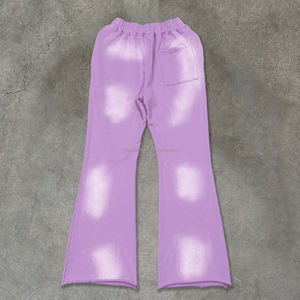 Streetwear personnalisé pantalon large avec logo brodé pantalon de survêtement évasé lourd délavé à l'acide pantalon baggy surdimensionné de créateur pour hommes - Product Image 4