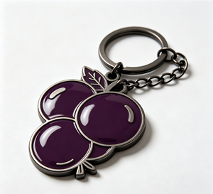 Purple Enamel Grape Keychain Metal <b>Key</b> <b>Ring</b> Alloy <b>Bag</b> Charm Pendant for Gift and Purse Decoration - Product Image 4