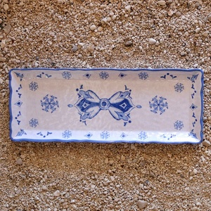 Plateau à gâteau aux amandes bleu <span class=keywords><strong>marocain</strong></span> <span class=keywords><strong>de</strong></span> 19 ''Plateau à pain <span class=keywords><strong>de</strong></span> service en mélamine durable - Product Image 2