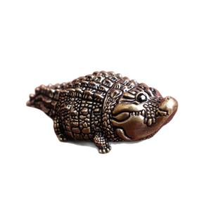 1 Buah Dekorasi Retro Lucu Buatan Tangan Buaya Kuningan Dekorasi Meja Kantor Rumah Hiasan Kerajinan Tangan Hewan Peliharaan Teh - Product Image 4