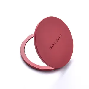 Fashion Luxury lady Red Round 70mm Dual Side Cosmetic Compact Pocket Mirror