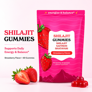Gommose di Shilajit al Gusto Fragola con Estratto di Zafferano e Shatavari, Integratore Alimentare Naturale per il Supporto Quotidiano dell'Equilibrio Corporeo - Product Image 2