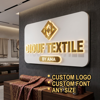 Lettres rétroéclairées personnalisées, logo 3D avec halo lumineux, signalétique murale en acier inoxydable miroir doré pour entreprise