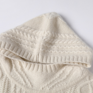 Custom Oversized Hoodie Woman Pullover Winter White Real Cashmere Sweater Plus Size Women - Product Image 3