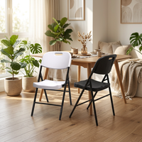 Chaise pliante en plastique HDPE moulé par soufflage, design moderne, légère, imperméable, portable pour la maison, les fêtes, le jardin, les mariages, l'extérieur
