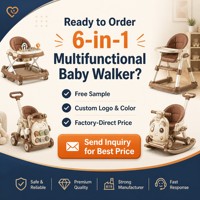 Marche-bébé multifonctionnel à pousser à la main, jouet éducatif précoce en plastique, marche-bébé musical pliable pour bébé